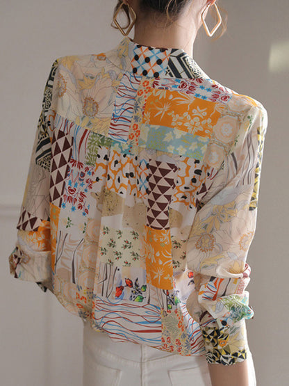 Aaliyah Loose Lapel Printed Shirt