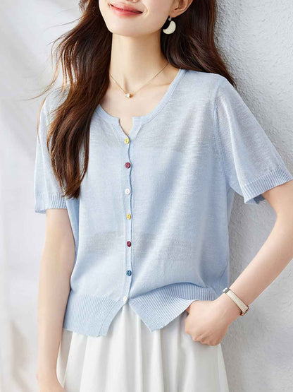 Gianna Chic Solid Color Knitted Cardigan