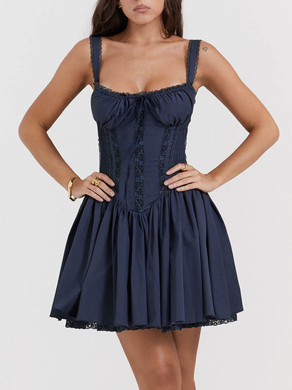 Eleanor - French Navy Corset Mini Dress