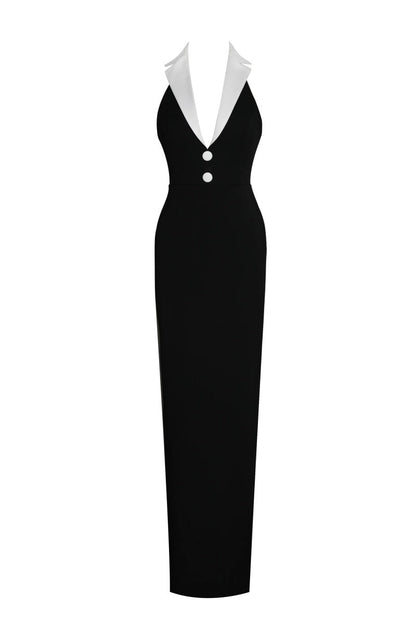 Raelyn Black And White Business Casual Maxi Dress