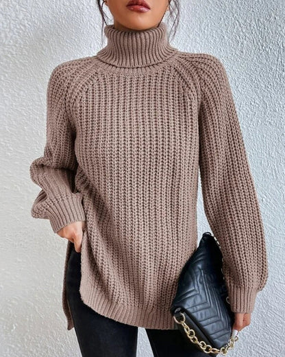 | Women's Winter Ribbed Turtleneck Sweater