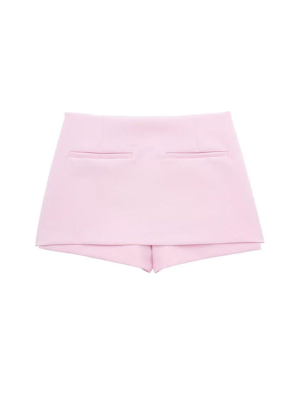 Pink Halterneck Waist Coat & Skort Skirt Coord Set