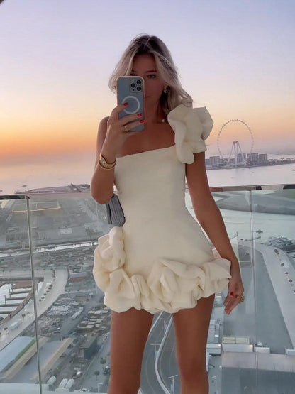 Bud Waist One Shoulder Dress