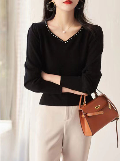 Chloe Elegant V-neck Knitted Sweater