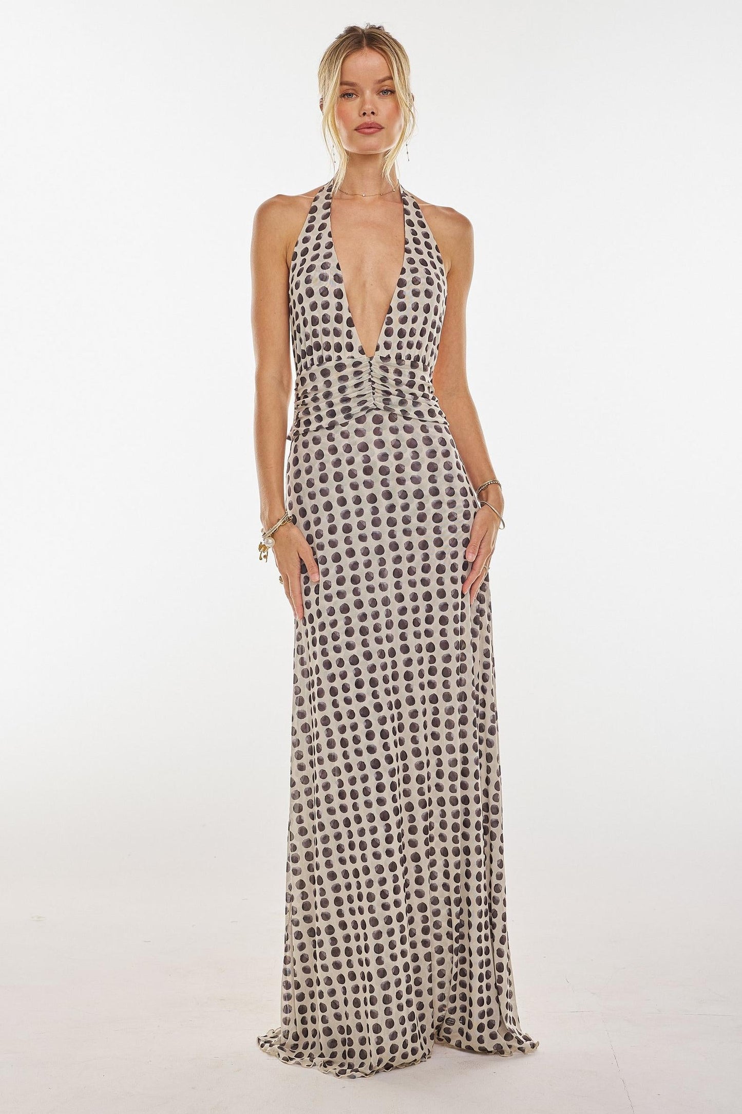 Camoni Polka Dot Diary Maxi Dress