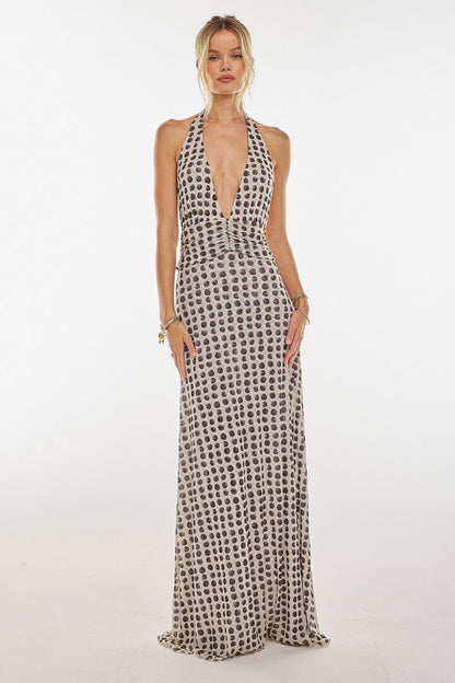 Camoni Polka Dot Diary Maxi Dress