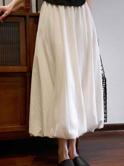 Morgan Chic Solid Color Lantern Bud Skirt