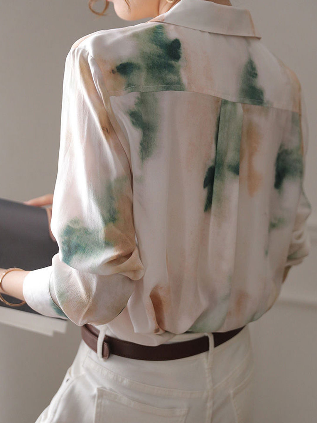 Andrea Classic Lapel Gradient Printed Shirt