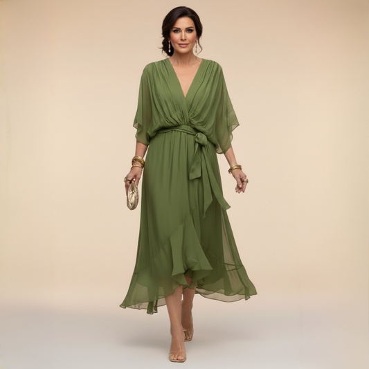 Elowen | V-Neck Chiffon Dress