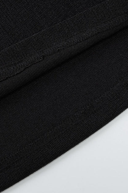 Asymmetric Neckline Metal Button Knit Top