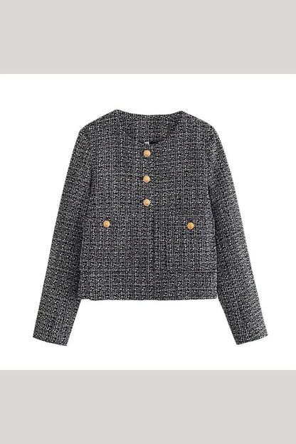 Solid Color Textured Casual Style Top Jacket