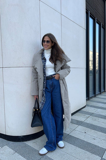 Long Stand Collar Puffer Jacket