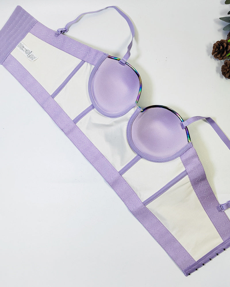 Fishbone Fluorescent Pu Leather Halter Top