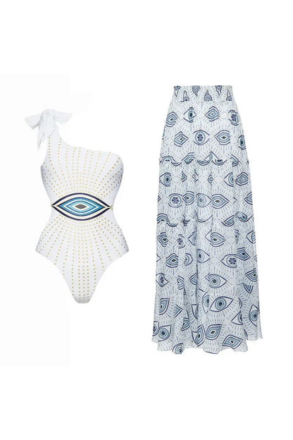 Evil Eye Print One-Piece Swimsuit