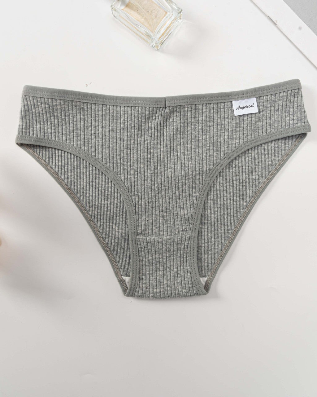 Mid-Waist High-Elastic Butt-Lifting Ribbed Underwear Women