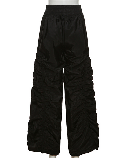 High Waist Pleated Loose Trousers