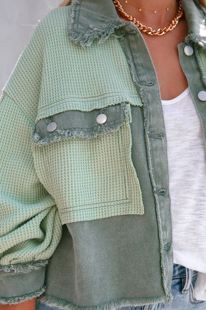 Brushed Waffle Long Sleeve Coat