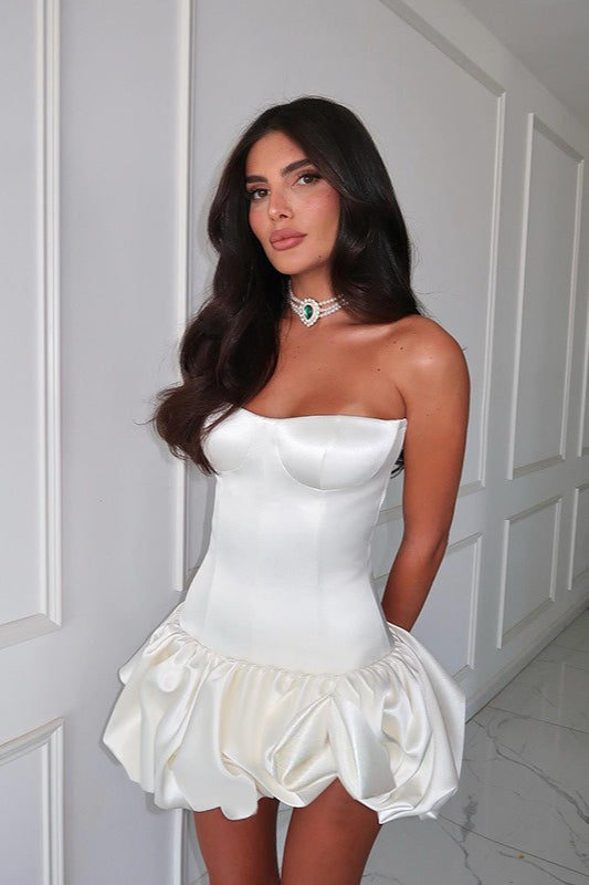Sexy Chic Ruched Strapless A line Cocktail Dress
