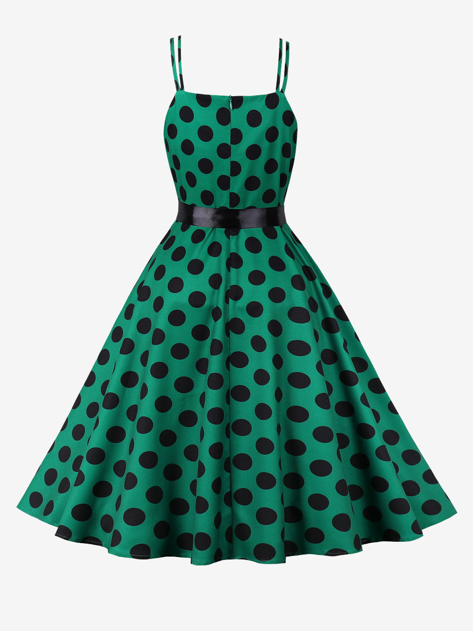 Polka Dot Vintage Midi Swing Dress for Women - 1950s A-Line Belted Rockabilly Slip Sun Dress - Summer Holiday Party 2026