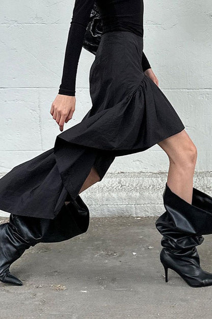Ruffled Layered Cotton Skirt