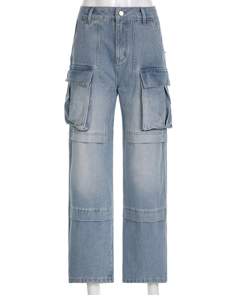 Loose Multi-Pocketed Clothes Jeans