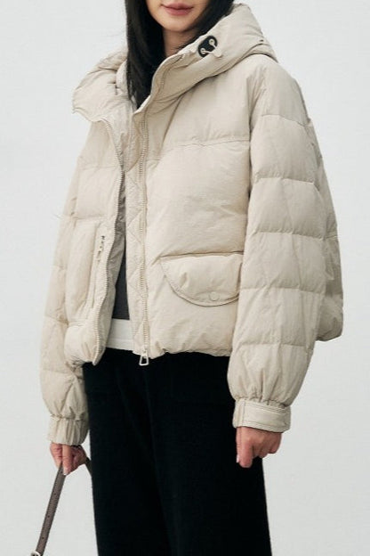 Cropped Relaxed Fit Puffer Jacket