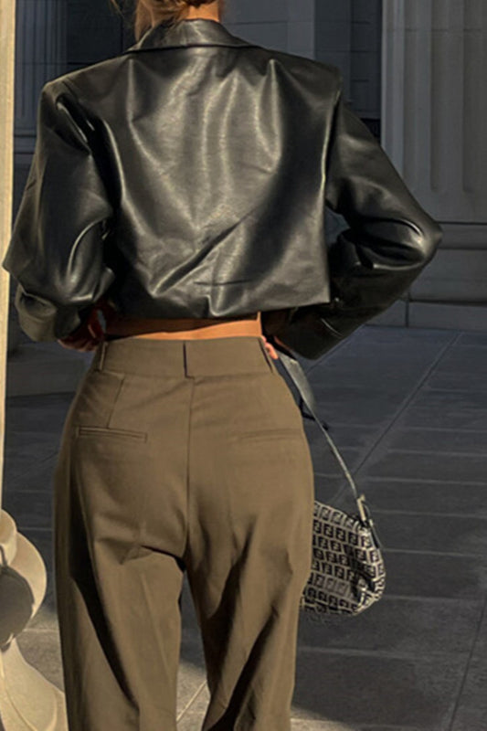 Sexy Cropped Biker Coat