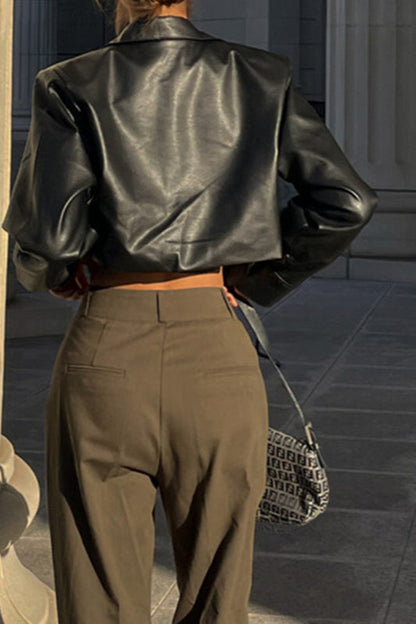 Sexy Cropped Biker Coat