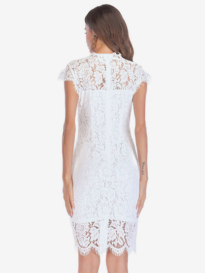 Birthday Bodycon Lace Dresses Designed Neckline Midi Sheath Dress Casual Pencil Dress 2026