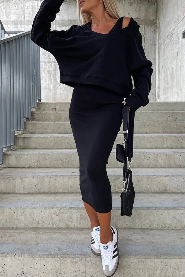 Sundress V-neck Hoodie Set