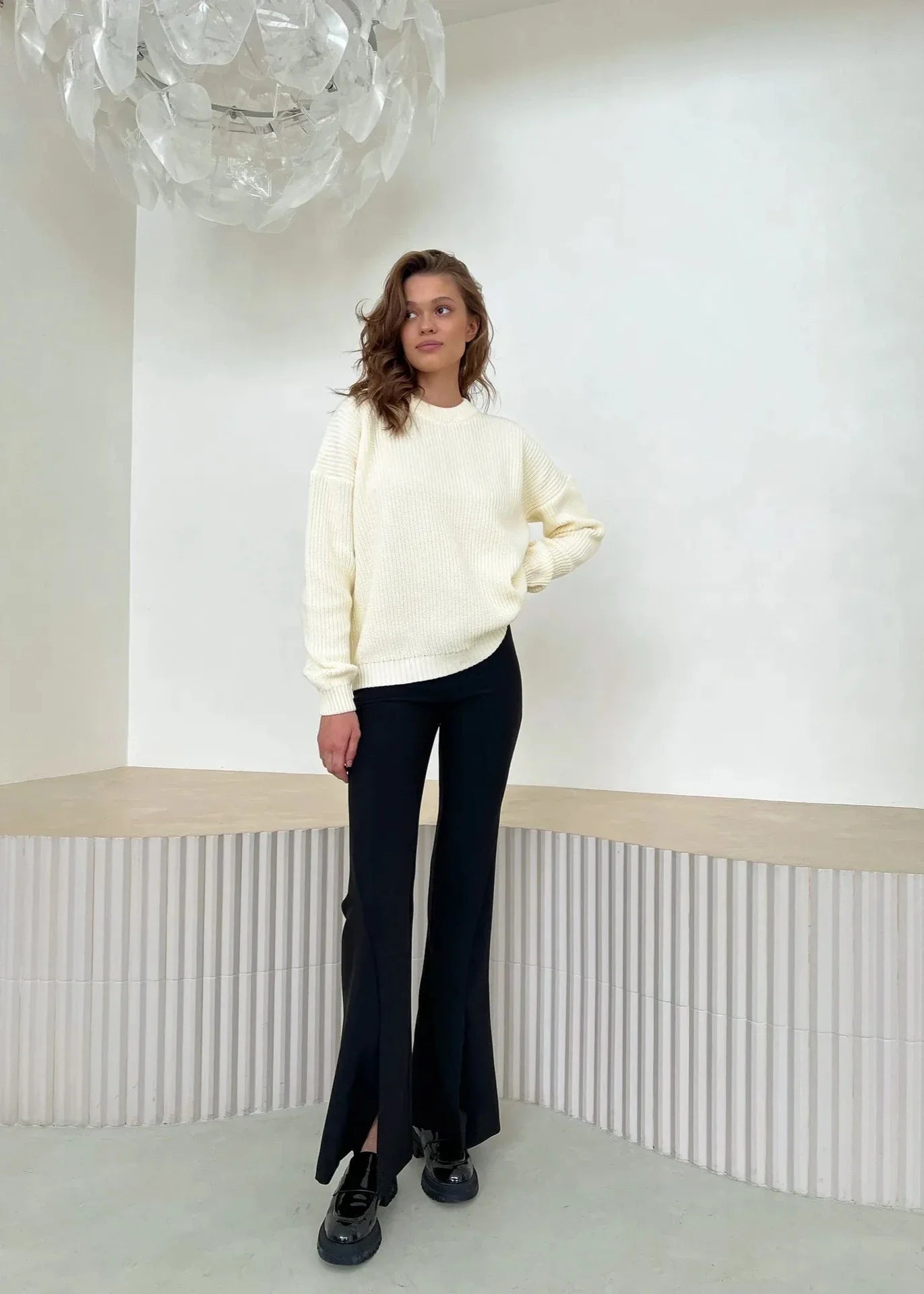 Chic Round Neck Loose Sweater