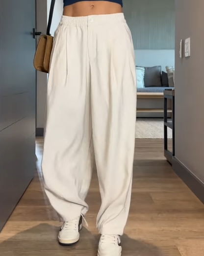 Loose Elastic Waist Casual Pants (Pre-Sale)