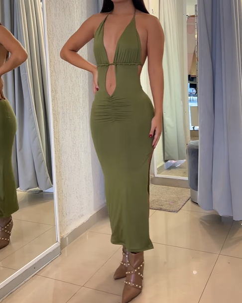 Hollow Waist and Beautiful Back Slim Dress(Pre-Sale)