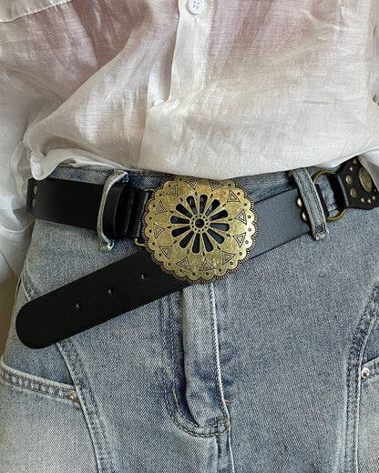 Fashion Retro Hollow Stitching Waist Belt