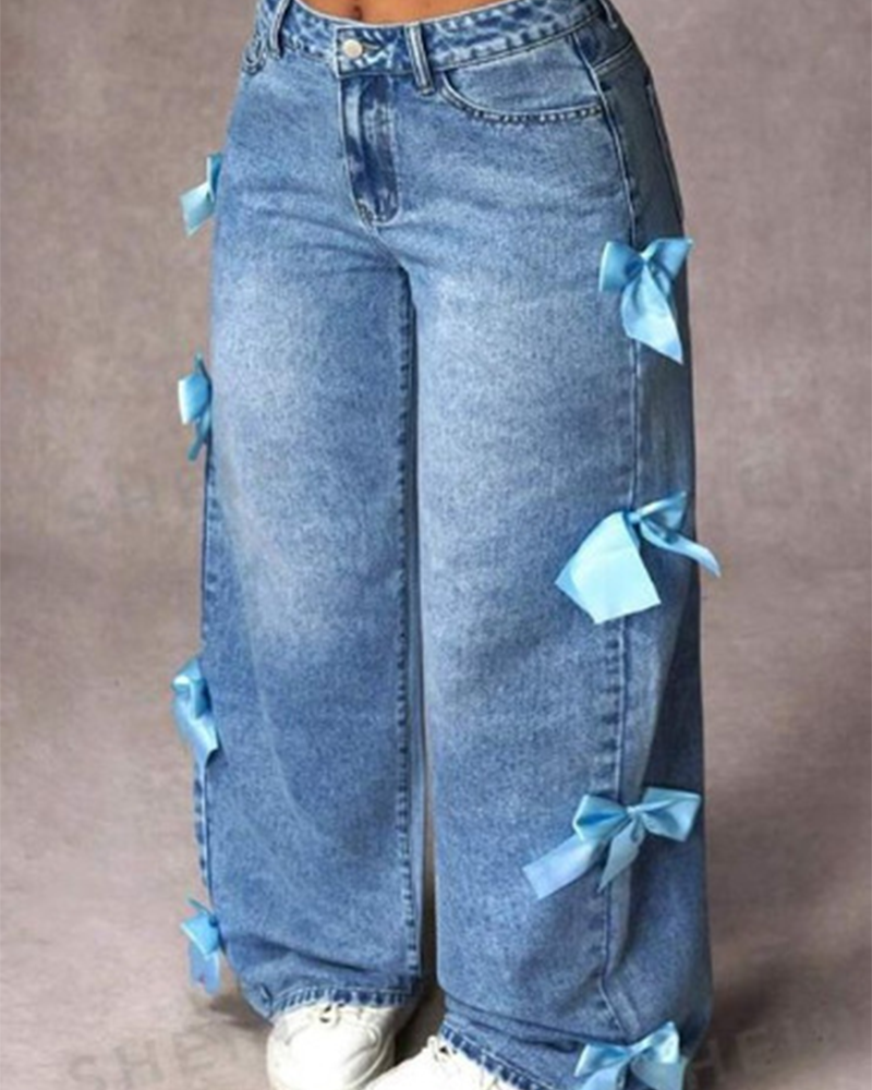 Bow Collage Jeans