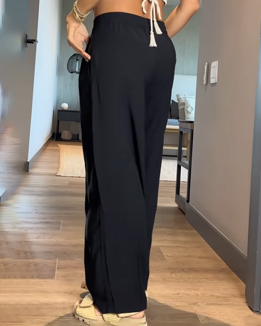 Loose Elastic Waist Casual Pants (Pre-Sale)