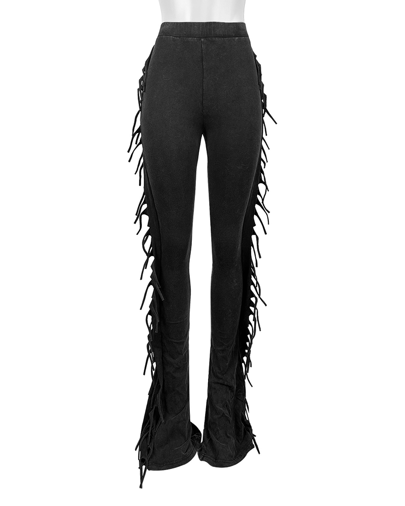 Casual Tassel Flared Trousers