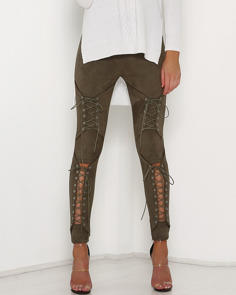 Suede Trousers With Laces