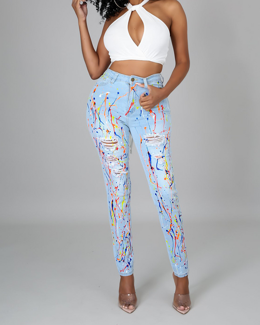 Colored Ripped Jeans