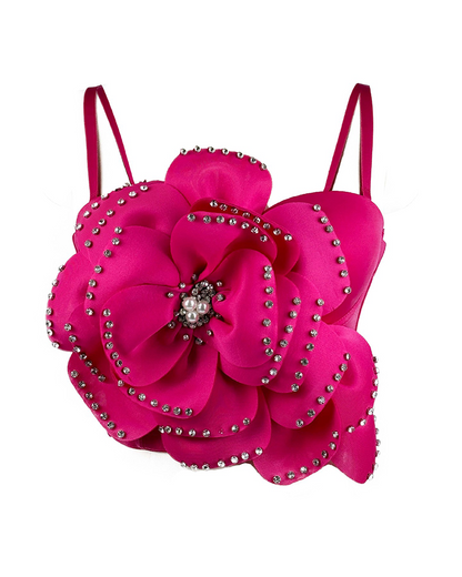 Flower Beaded Fishbone Bra Top