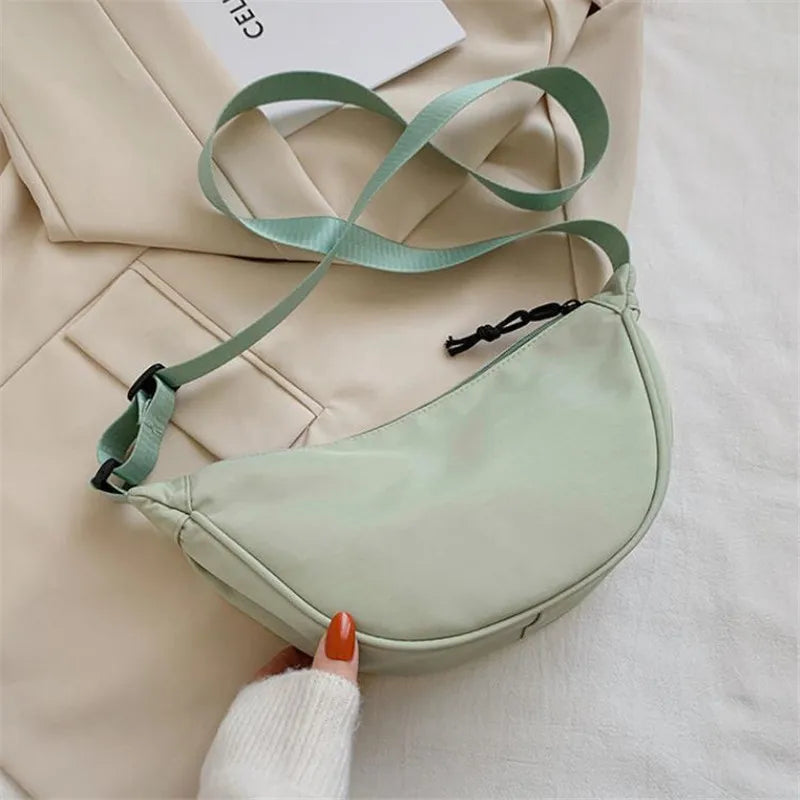 Solid Color Nylon Travel Crossbody Waist Bag