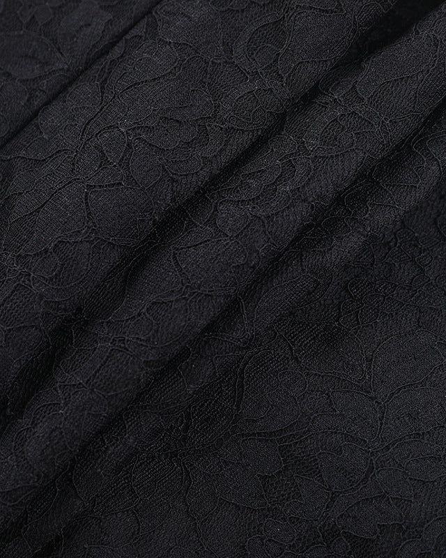 Slim Fit Lace Square Neck Tie Waist Skirt