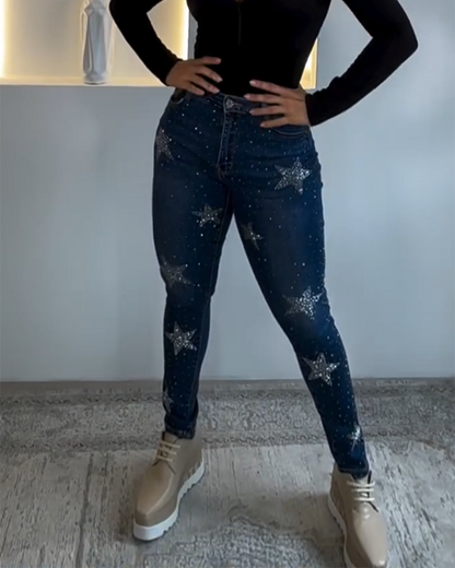 Star Diamond High Waist Jeans (Pre-sale)