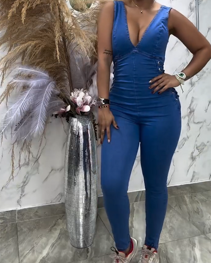 Strappy Slim One-Piece Jeans (Pre-Sale)