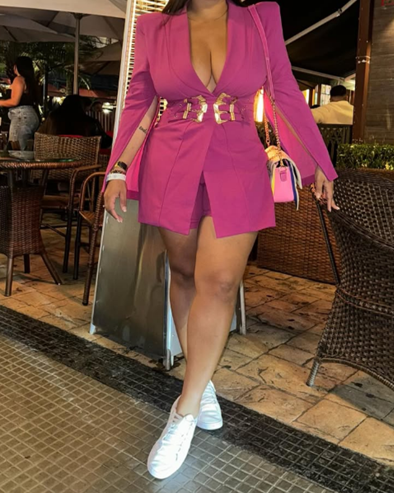 Hip-Hugging Slim-Fit Suit Dress (Pre-Sale)