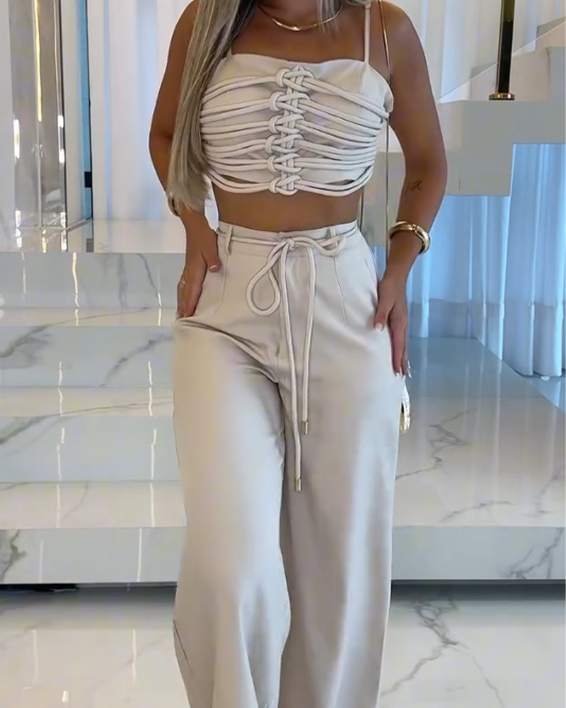 Wide-Leg Pants Temperament Set (Pre-Sale)