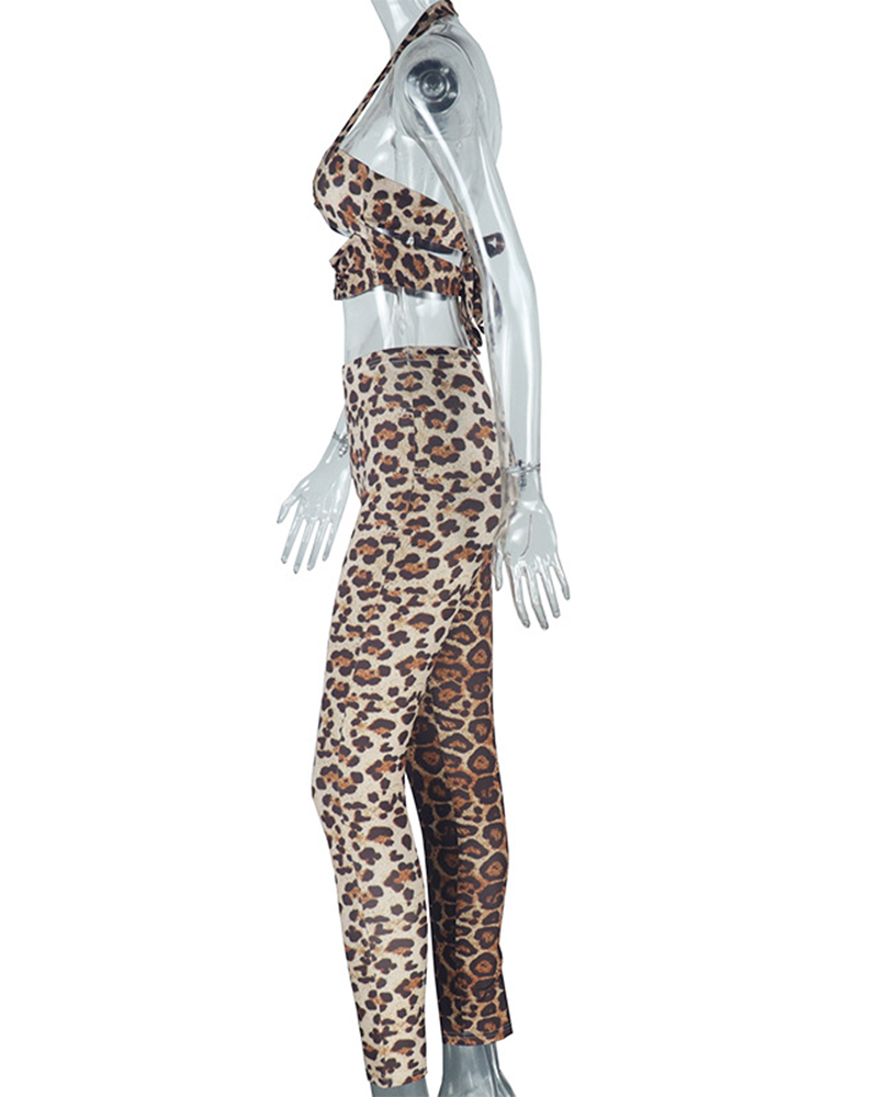 Leopard Print Trouser Set