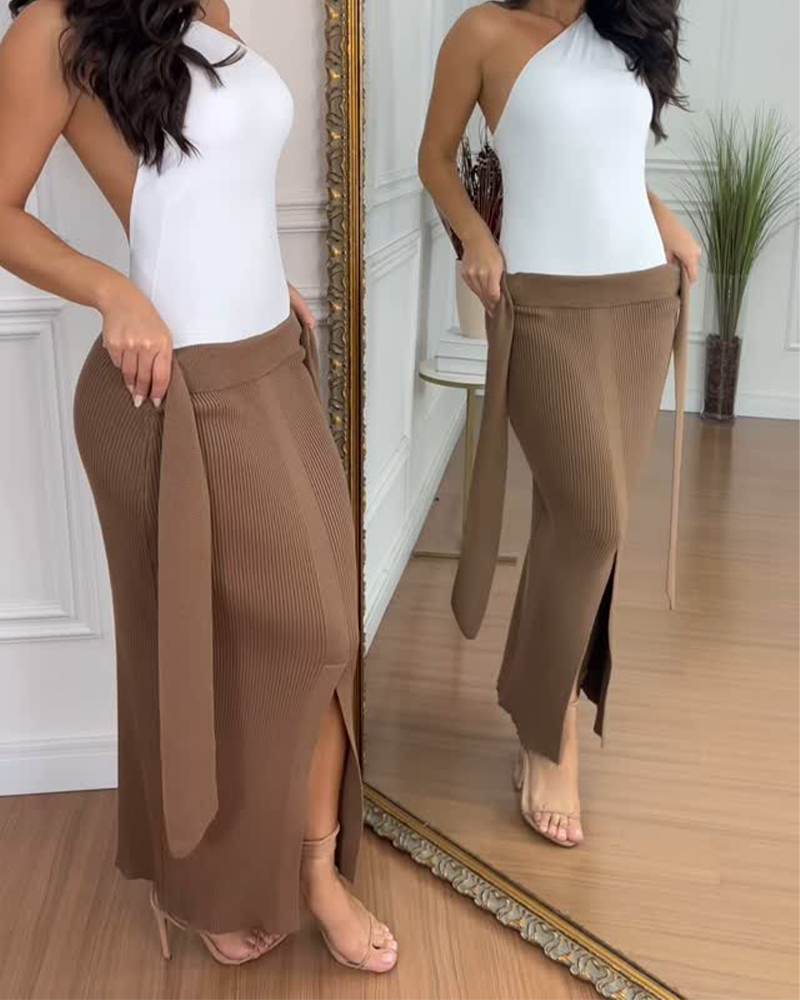 Sexy Knitted Skirt With Split Hips (Pre-Sale)