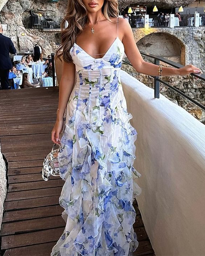 Printed Ruffle Dress