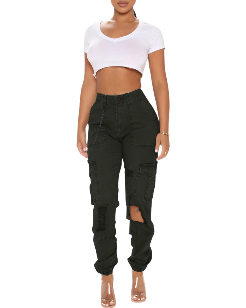 Printed Casual Stretch Overalls